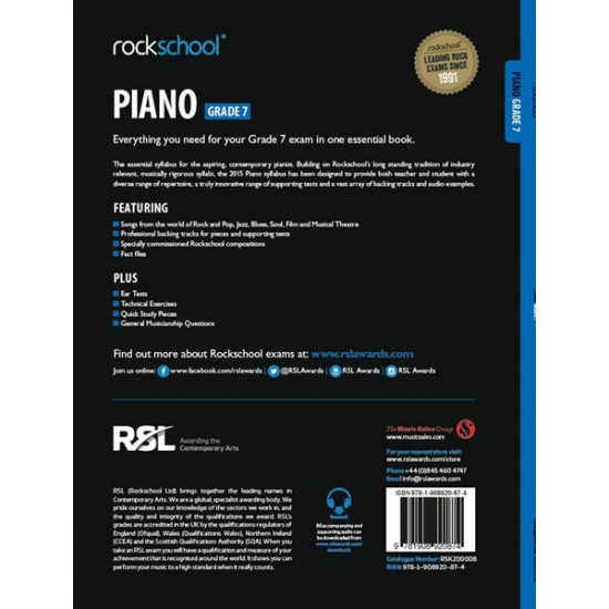 Rockschool LIVRO Piano Grade 7