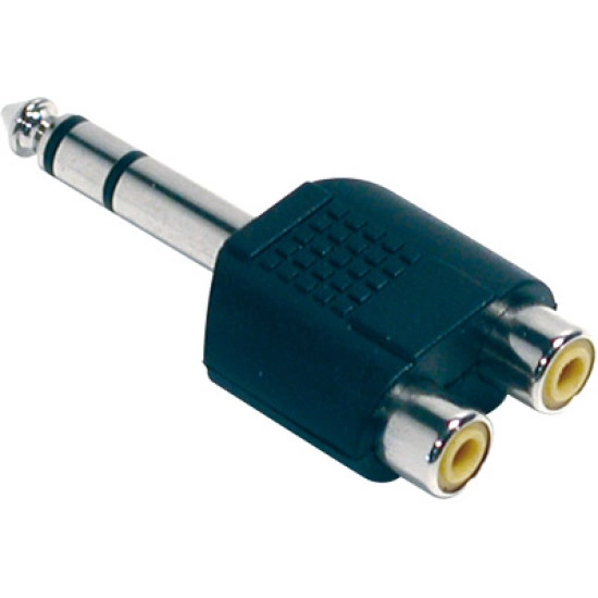 EDC ADAPTADOR Jack 6,35 Macho Stereo/2x RCA Fêmea