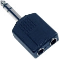 EDC ADAPTADOR Jack 6,35 Macho Stereo/2x Jack 6,35 Fêmea Stereo