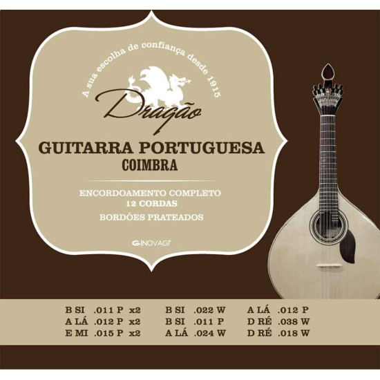 Dragão SET CORDAS Guitarra Portuguesa Coimbra