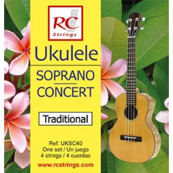 RC Strings SET CORDAS Ukulele UKSC40 Soprano/Concerto