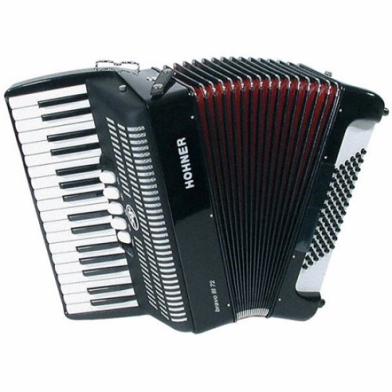 Hohner ACORDEÃO Bravo III 72 BAIXOS PRETO