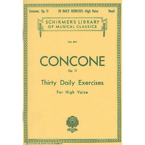 LIVRO Concone Thirty Daily Exercises Op. 11