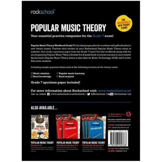 Rockschool LIVRO Popular Music Theory Workbook (Grade 7)