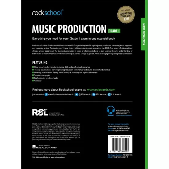 Rockschool LIVRO Music Production Grade 1 2018