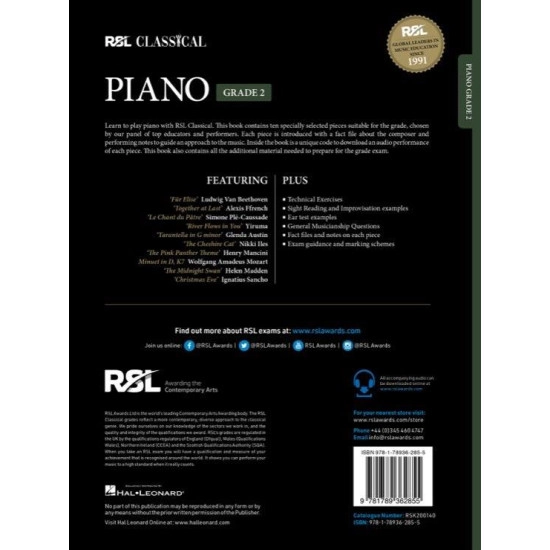 RSL LIVRO Piano Classical Grade 2 2021