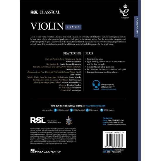 Rockschool ROCKSCHOOL Classical Violin Grade 7 2021