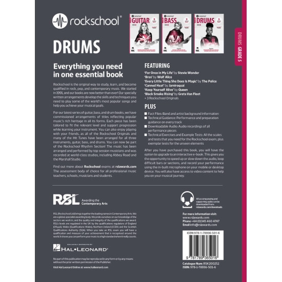 Rockschool LIVRO Drums Grade 5 2024