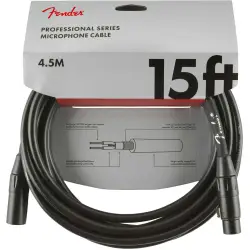Fender CABO MICROFONE Professional Series 4,5m XLR/XLR Black