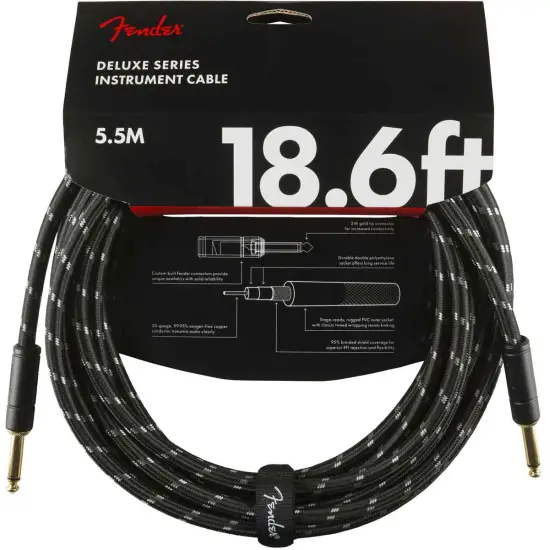 Fender Deluxe Series 5,5m Jack/Jack Black Tweed
