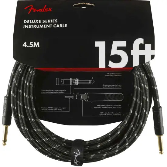 Fender Deluxe Series 4,5m Jack/Jack Black Tweed