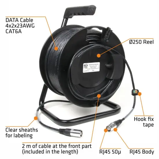 Emelec ViasCom BOBINE CABO REDE CAT6A U/FTP RJ45 50mt