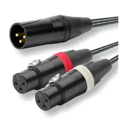 Emelec ViasCom CABO AUDIO 20cm 1x XLR Macho / 2x XLR Fêmea
