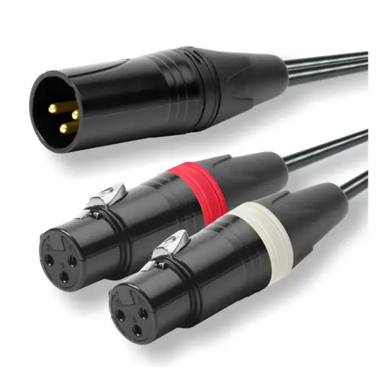 Emelec ViasCom CABO AUDIO 20cm 1x XLR Macho / 2x XLR Fêmea