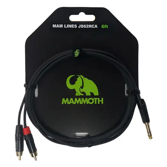 Mammoth CABO AUDIO 2m Jack TRS/2x RCA MAM LINES JS62RCA