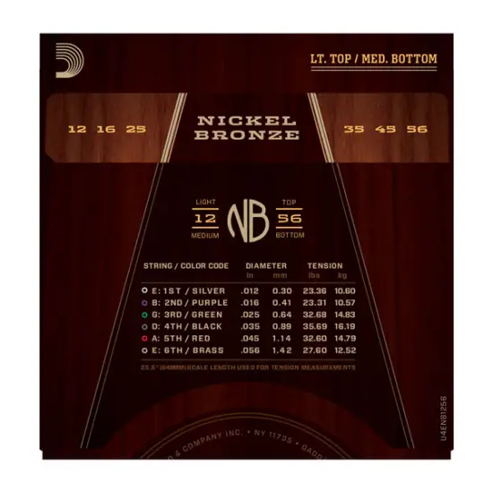 Daddario NB1256 Nickel Bronze 12 56