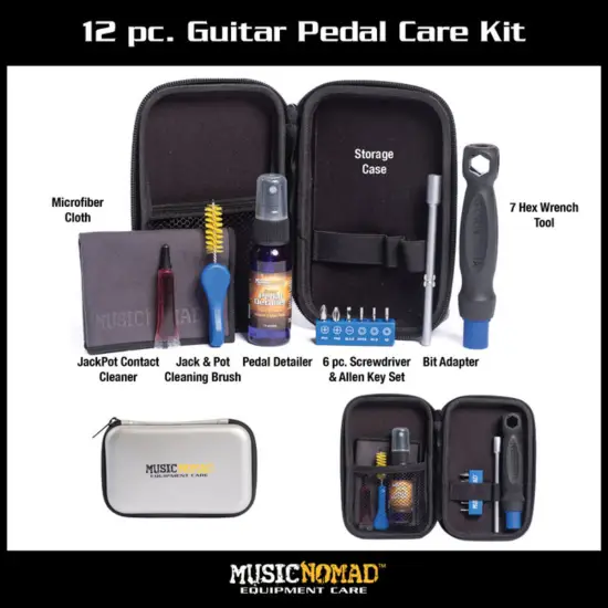 Music Nomad Pedal Care Kit for Guitar & Bass 12pc MN286
