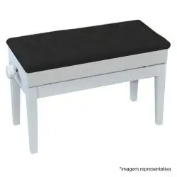 Gewa BANCO PIANO REGULAVEL Deluxe Compartment Branco Matte