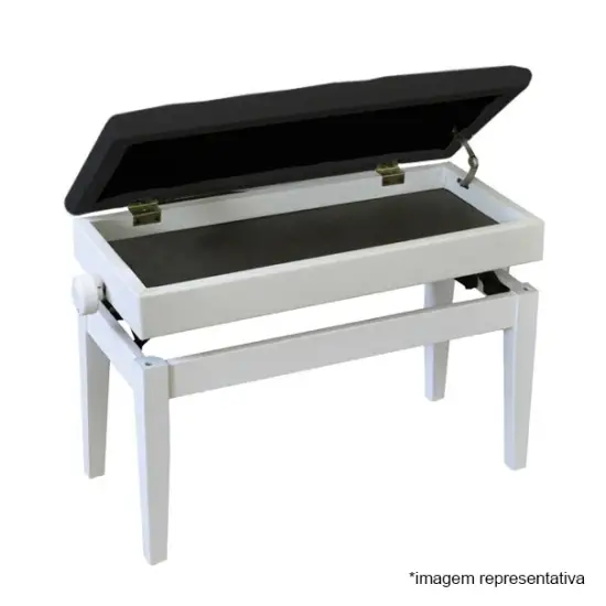Gewa BANCO PIANO REGULAVEL Deluxe Compartment Branco Matte