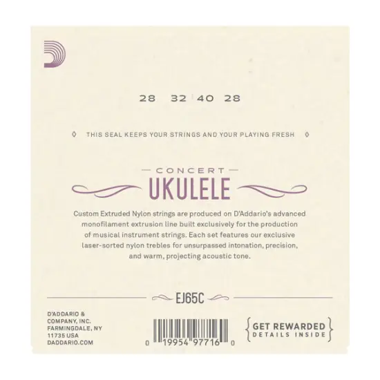 Daddario SET CORDAS UKULELE Concerto EJ65C