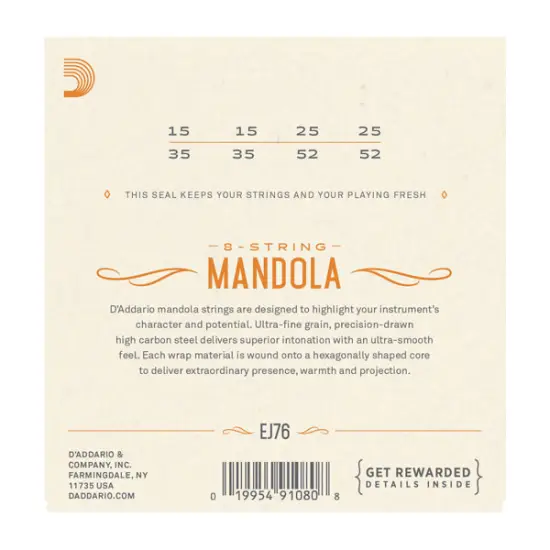 Daddario SET CORDAS Mandola EJ76