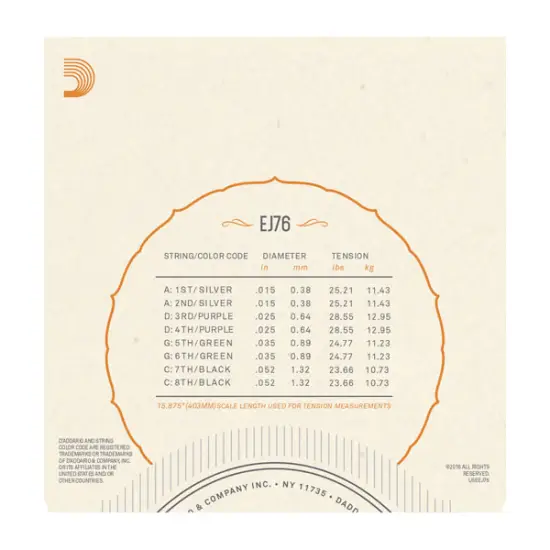 Daddario SET CORDAS Mandola EJ76