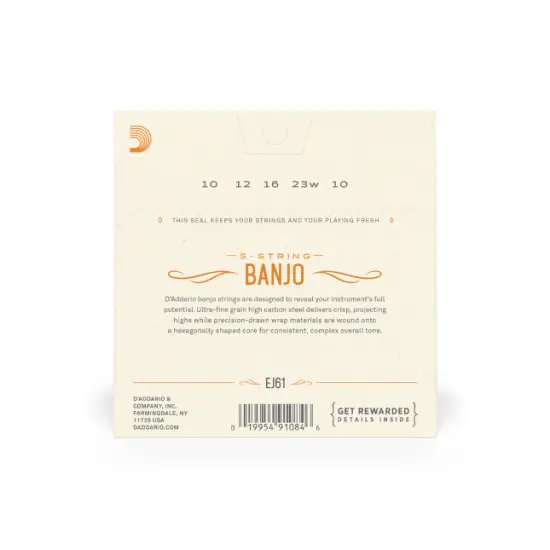 Daddario SET CORDAS BANJO EJ61 5 String Nickel 10 23