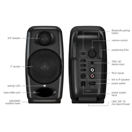 IK MULTIMEDIA PAR MONITORES ESTUDIO iLoud Micro Black