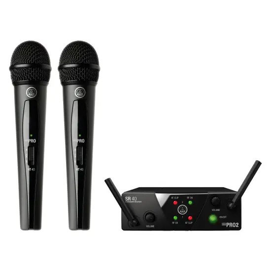 AKG SISTEMA MICROFONE MAO DUPLO WMS40MINI2 VOC SET US25B/D (537.900/540.400 MHz)