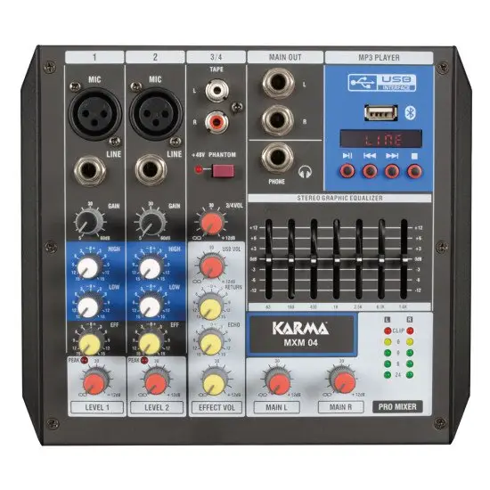 KARMA MESA MISTURA MXM04 4 Canais USB/Bluetooth