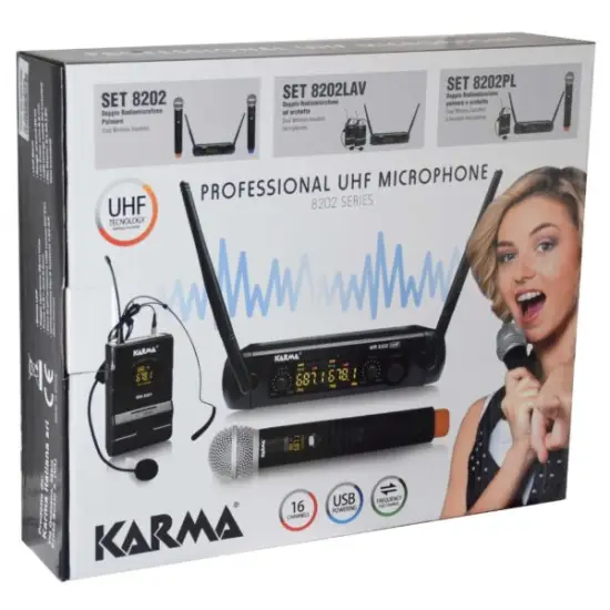 KARMA SISTEMA MICROFONE MÃO/CABEÇA SET8202PL