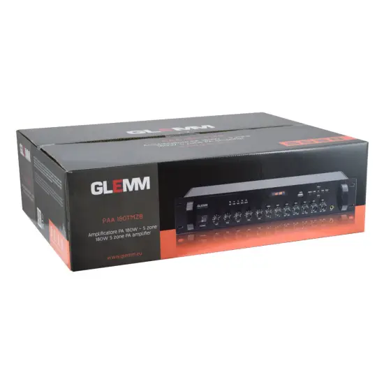 GLEMM AMPLIFICADOR LINHA/AUDIO 100V 1000W FM/USB/MP3 – 5 Zonas