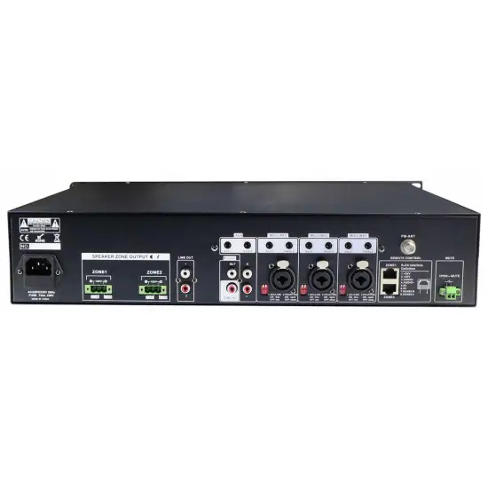KARMA AMPLIFICADOR LINHA PAA2480 100V 960W FM/USB/MP3 – 2 Zonas