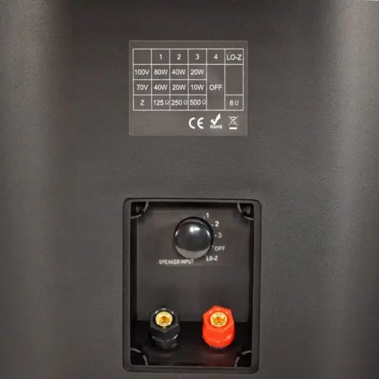 IHOS COLUNA SONORIZAÇÃO 100V 8″ 80W IP66 CLIMATE IP9 BLACK
