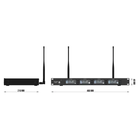 Audibax SISTEMA MICROFONE QUADRUPLO CABEÇA AWM 403 TD