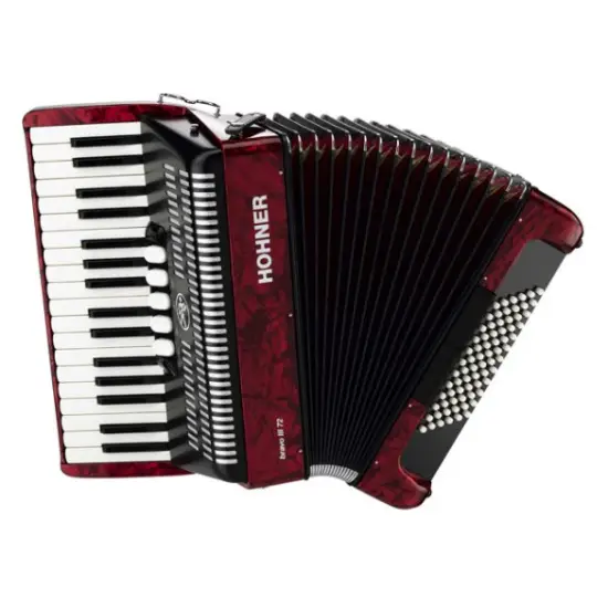 Hohner ACORDEÃO Bravo III 72 BAIXOS VERMELHO
