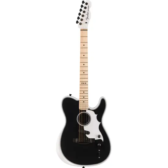 Fender Jack White Triplesonic Acoustasonic Telecaster MN Satin Artic White w/ Black Top