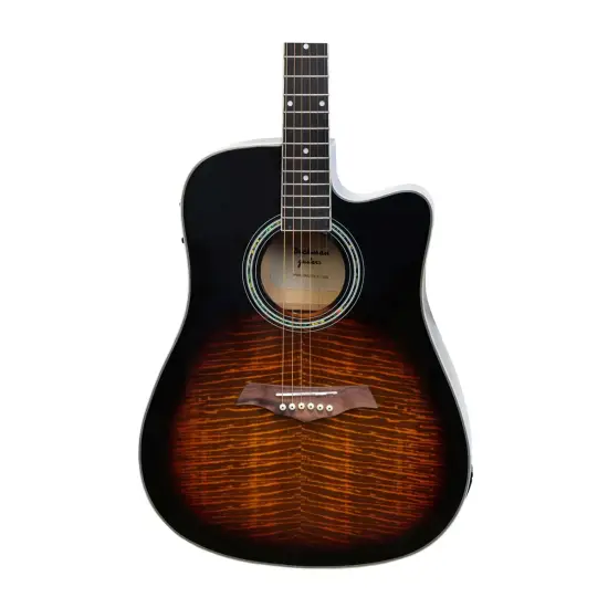 Beckman Guitars Dreadnought Cutaway Tigerburst