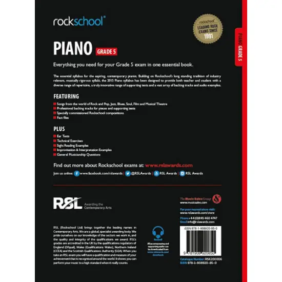 Rockschool LIVRO Piano Grade 5