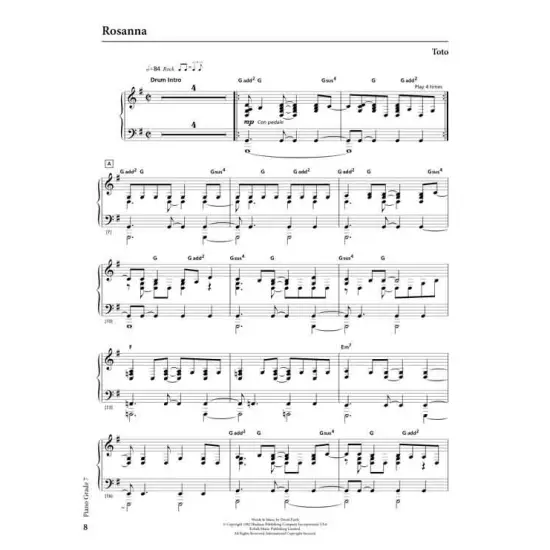 Rockschool LIVRO Piano Grade 7 2019
