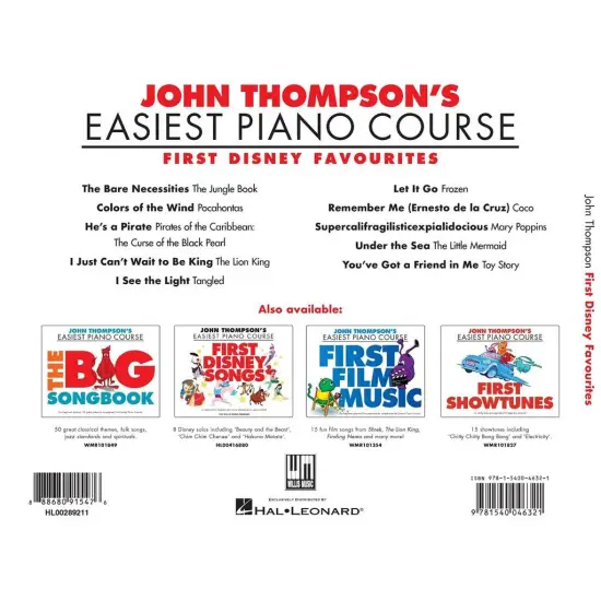 JOHN THOMPSON'S LIVRO Easiest Piano Course: First First Disney Favourites (ENG)